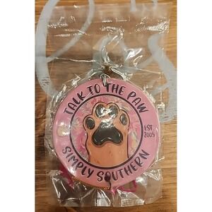 Simply Southern Puppy Talk To The Paw Pink Car Mirror Decor